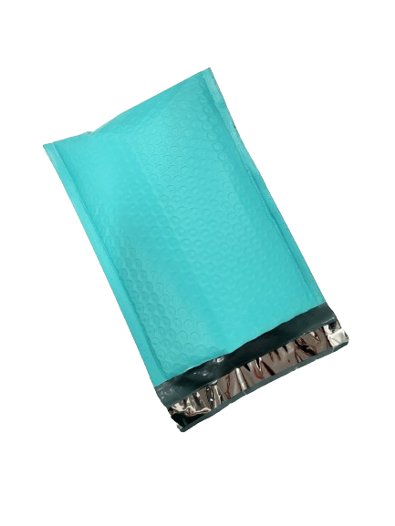 Teal bubble mailers